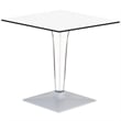 Compamia Ice 24 inch HPL Top Square Dining Table with Transparent Base in White