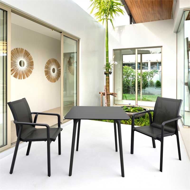 Compamia Maya Square Table 31 inch Black