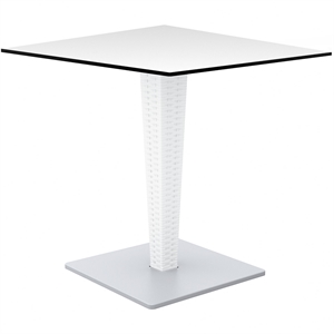 compamia riva 24 inch hpl top square table in white finish