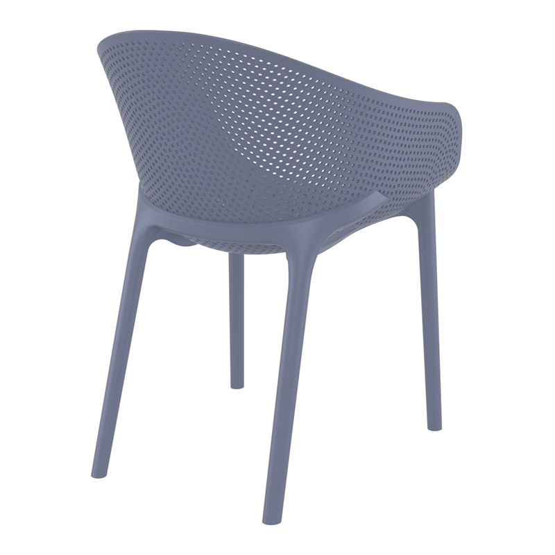 Compamia Sky Pro Stacking Dining Chair in Gray finish