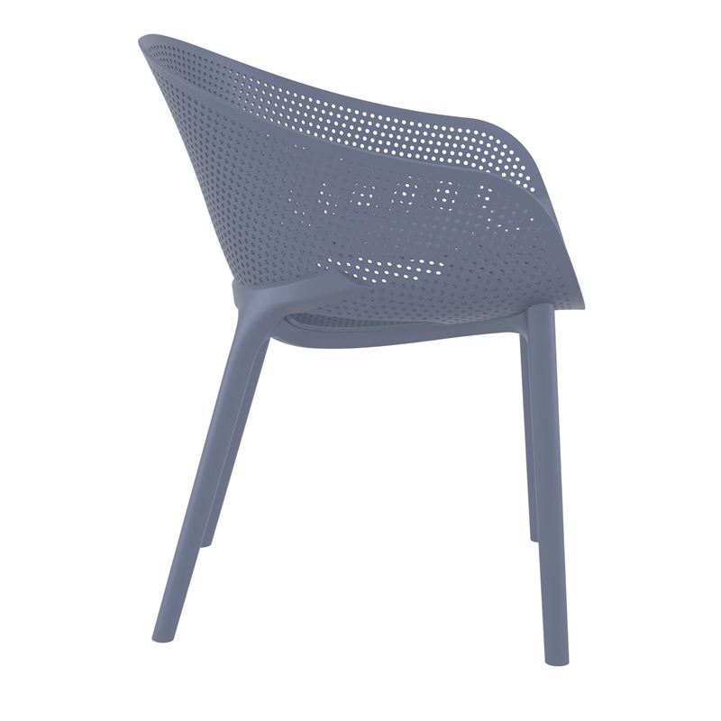 Compamia Sky Pro Stacking Dining Chair in Gray finish