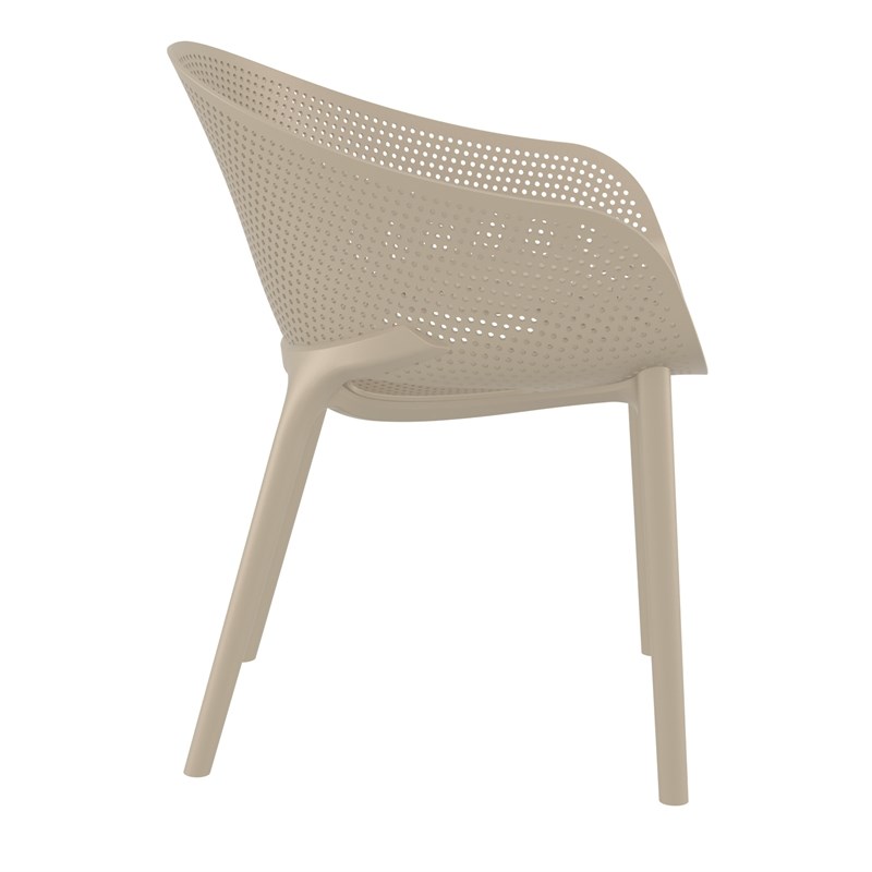 Compamia Sky Pro Stacking Dining Chair in Taupe finish