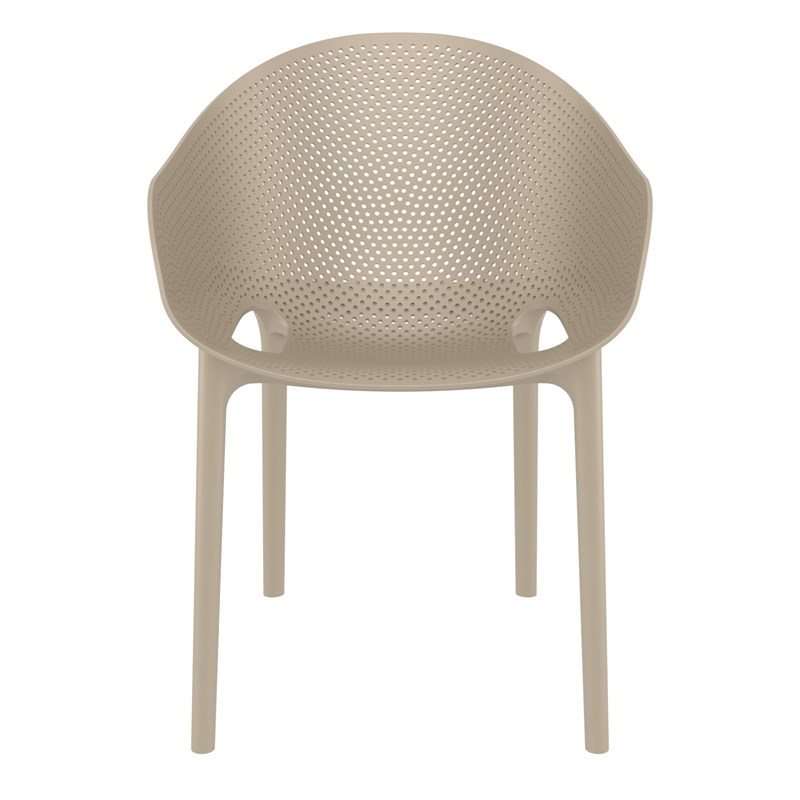 Compamia Sky Pro Stacking Dining Chair in Taupe finish