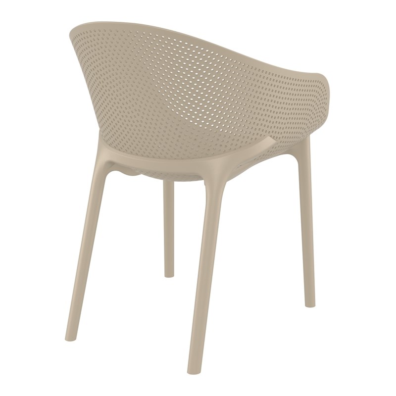 Compamia Sky Pro Stacking Dining Chair in Taupe finish