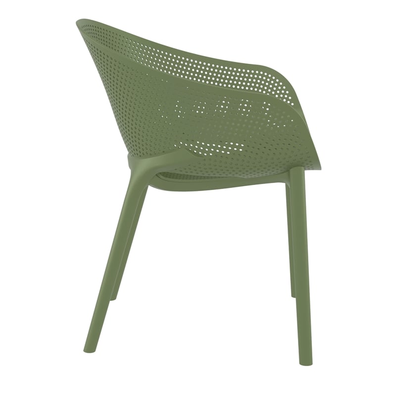Compamia Sky Pro Stacking Dining Chair in Olive Green finish
