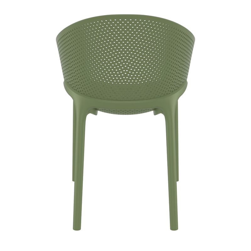 Compamia Sky Pro Stacking Dining Chair in Olive Green finish
