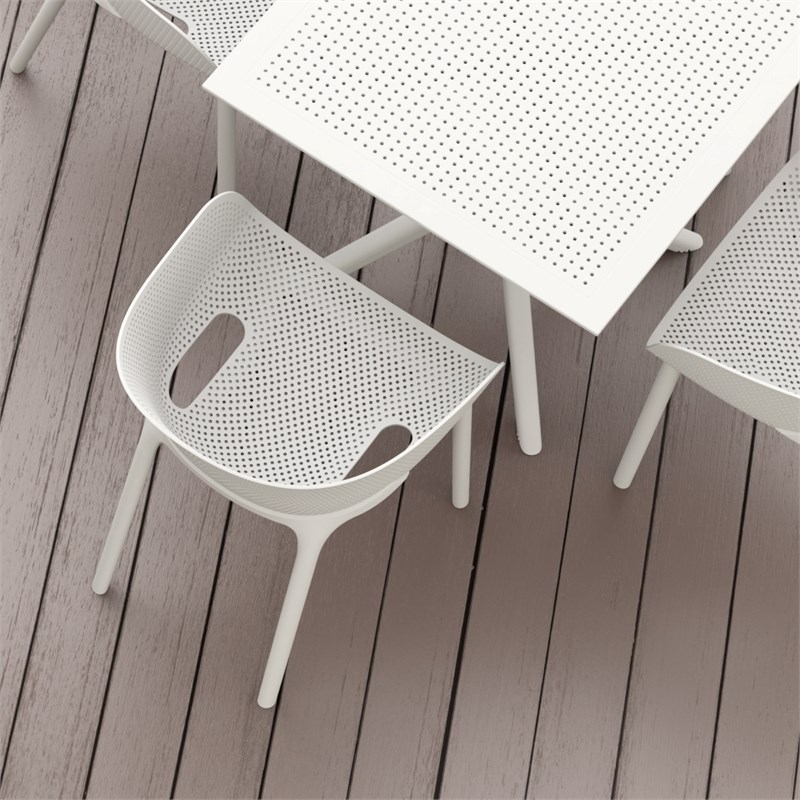 Compamia Sky Pro Stacking Dining Chair in White finish