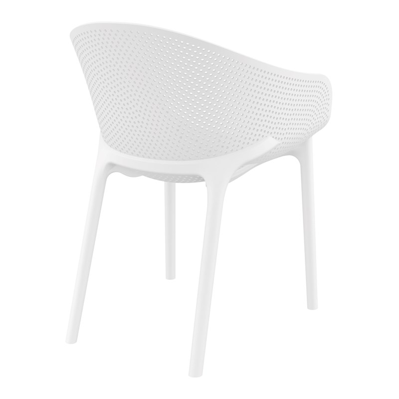 Compamia Sky Pro Stacking Dining Chair in White finish