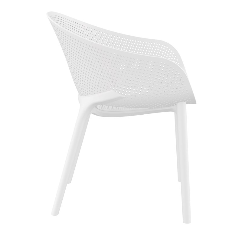 Compamia Sky Pro Stacking Dining Chair in White finish