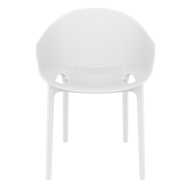 Compamia Sky Pro Stacking Dining Chair in White finish
