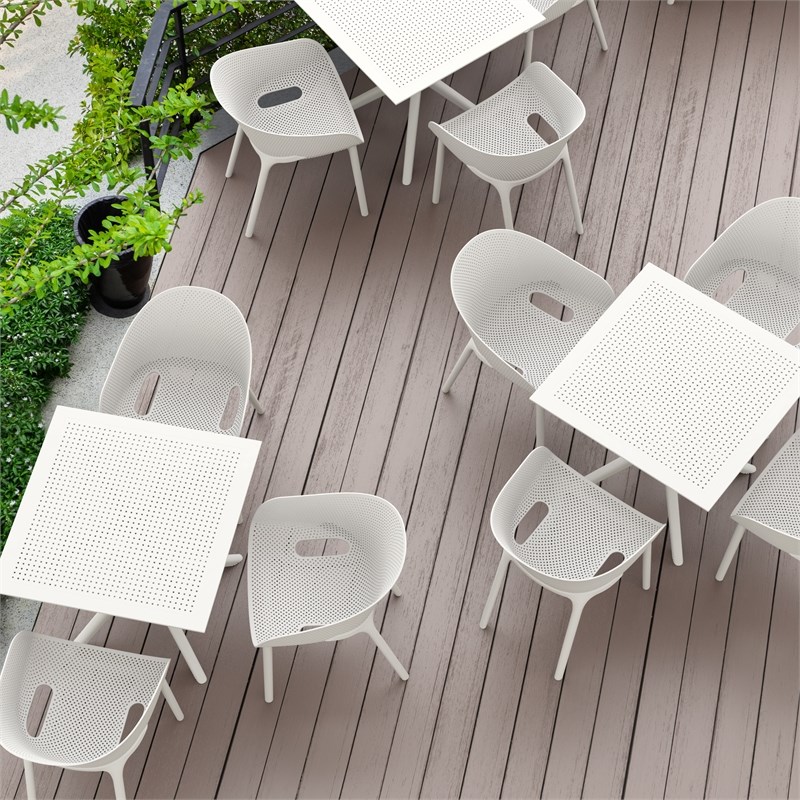 Compamia Sky Pro Stacking Dining Chair in White finish