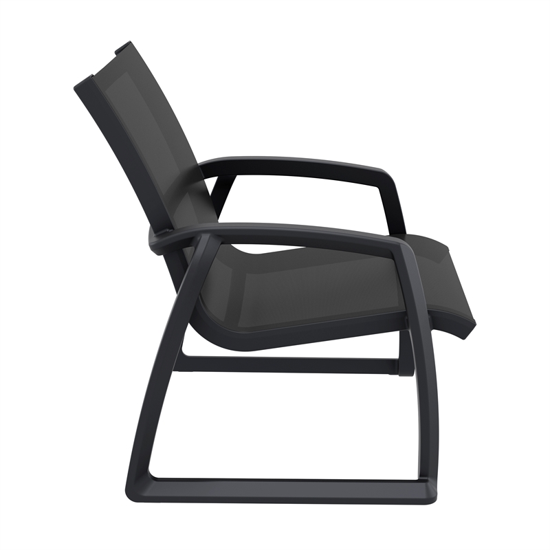 Compamia Pacific Club Arm Chair Black Frame Black Sling
