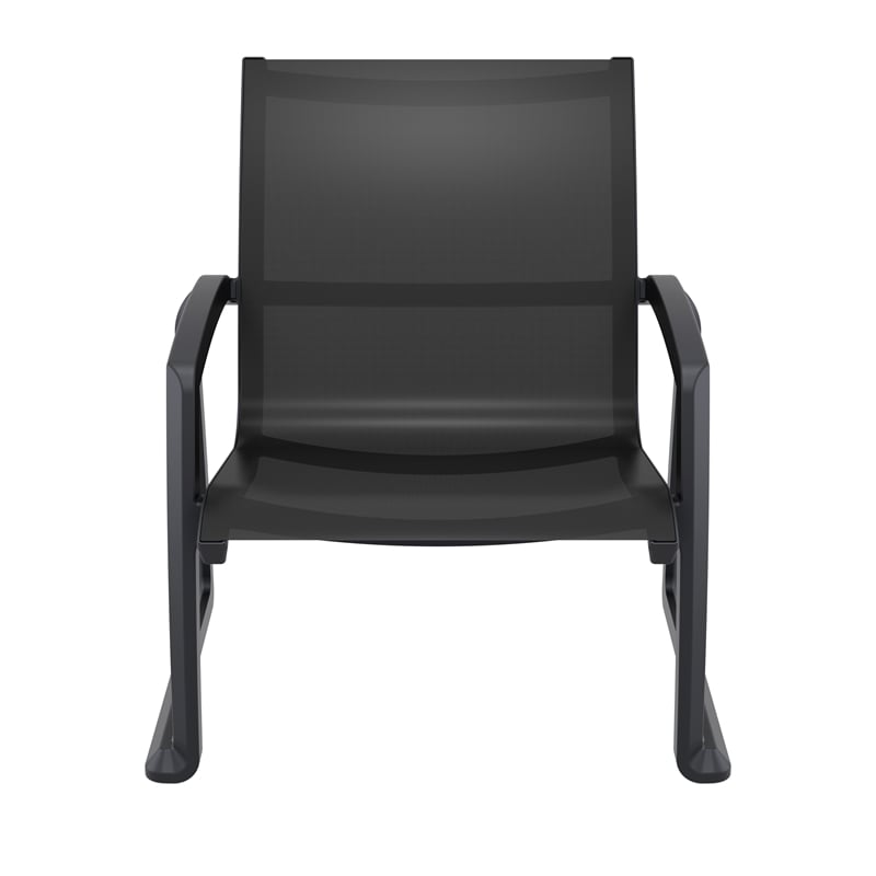 Compamia Pacific Club Arm Chair Black Frame Black Sling