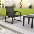 Compamia Pacific Club Arm Chair Black Frame Black Sling