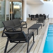 Compamia Pacific Club Arm Chair Black Frame Black Sling