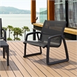 Compamia Pacific Club Arm Chair Black Frame Black Sling