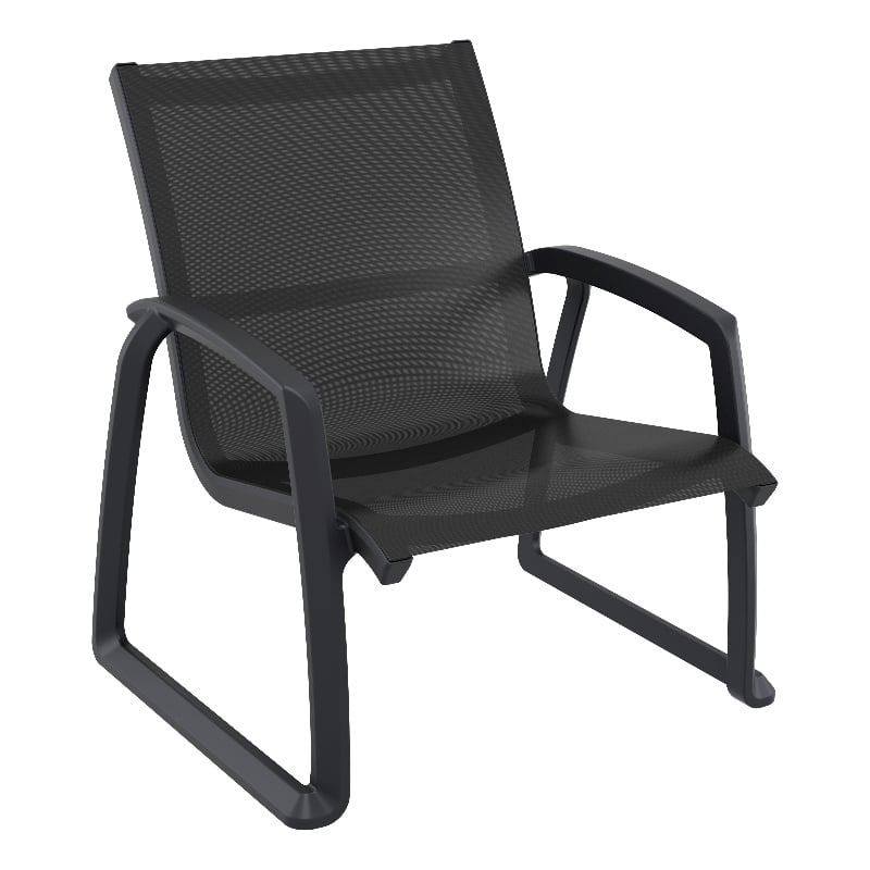 Compamia Pacific Club Arm Chair Black Frame Black Sling