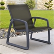 Compamia Pacific Club Arm Chair Dark Gray Frame Black Sling