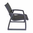 Compamia Pacific Club Arm Chair Dark Gray Frame Black Sling