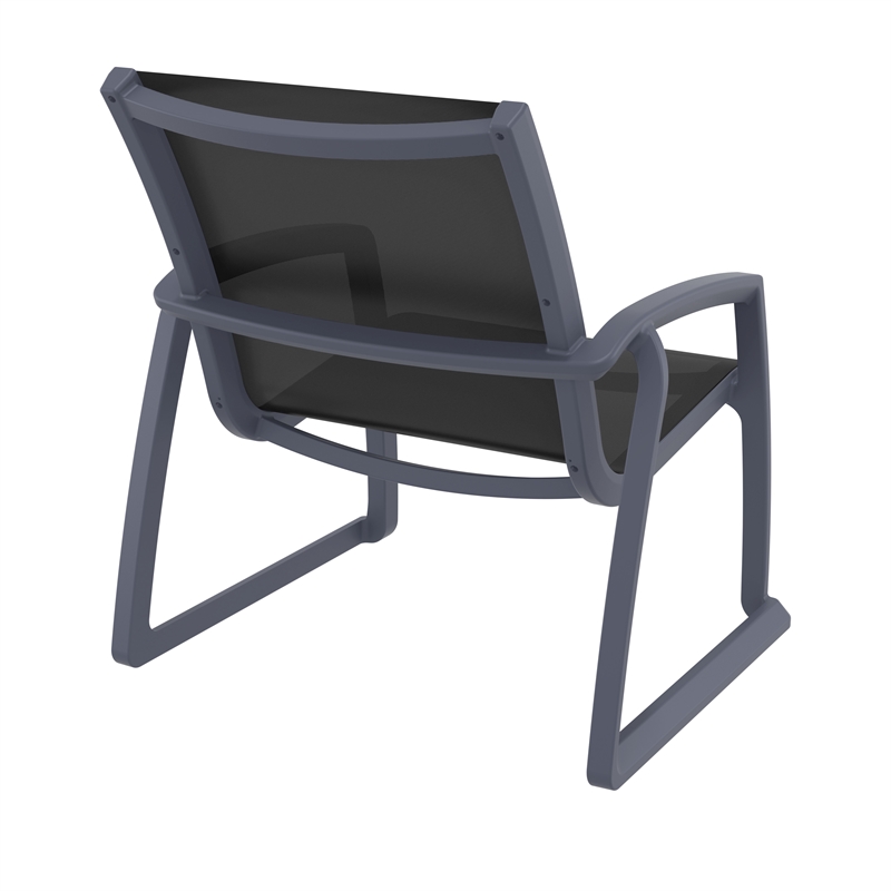Compamia Pacific Club Arm Chair Dark Gray Frame Black Sling