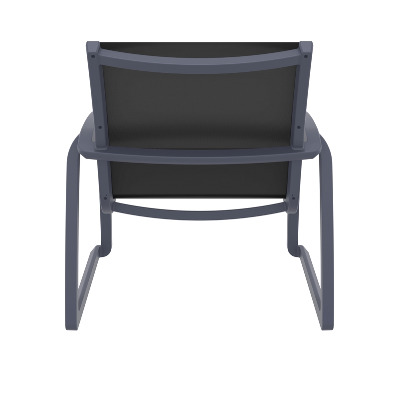 Compamia Pacific Club Arm Chair Dark Gray Frame Black Sling