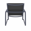 Compamia Pacific Club Arm Chair Dark Gray Frame Black Sling