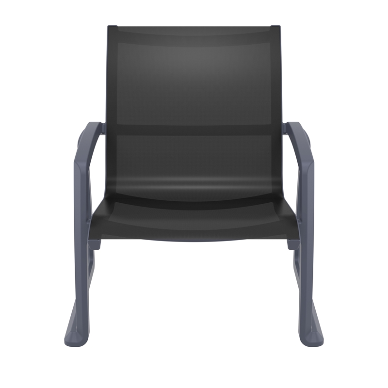Compamia Pacific Club Arm Chair Dark Gray Frame Black Sling