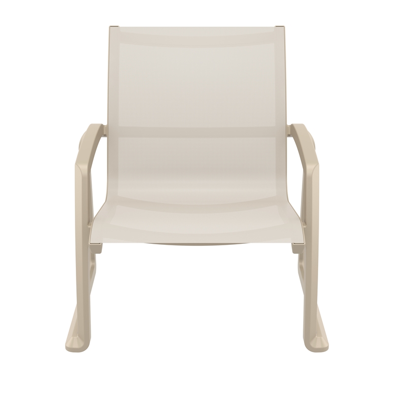 Compamia Pacific Club Arm Chair Taupe Frame Taupe Sling