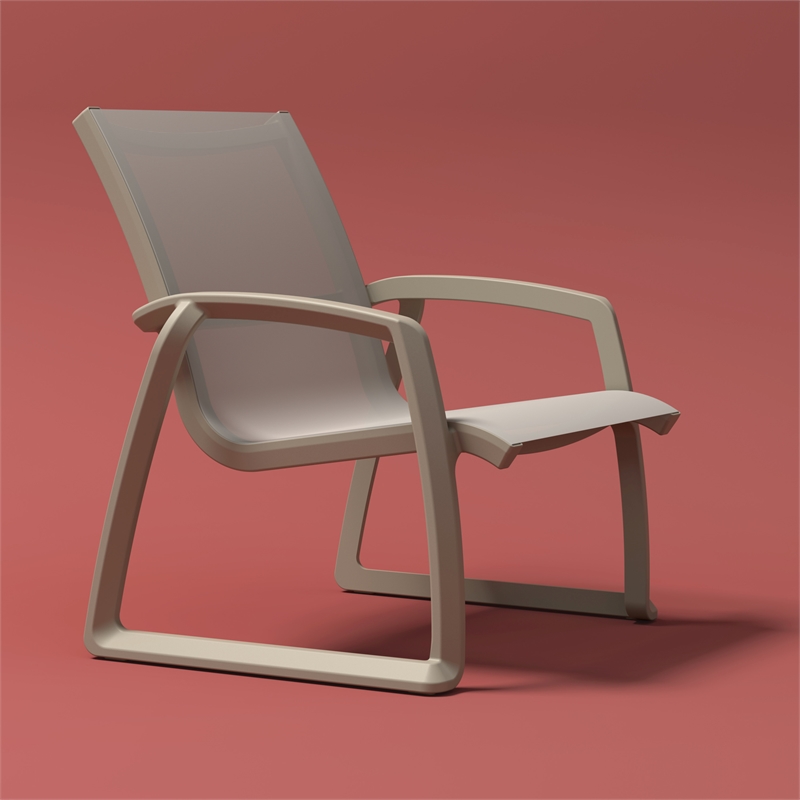 Compamia Pacific Club Arm Chair Taupe Frame Taupe Sling