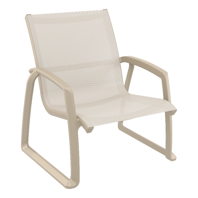 Compamia Pacific Club Arm Chair Taupe Frame Taupe Sling