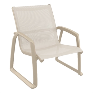 compamia pacific club arm chair taupe frame taupe sling