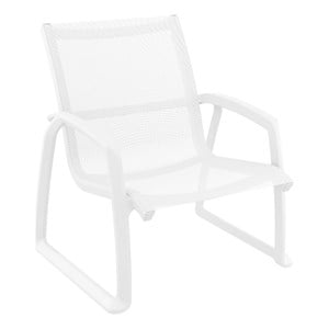 Compamia Pacific Club Arm Chair White Frame White Sling