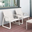 Compamia Pacific Club Arm Chair White Frame White Sling