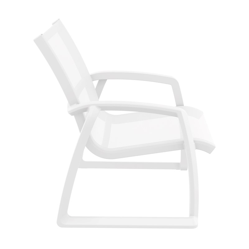 Compamia Pacific Club Arm Chair White Frame White Sling