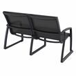 Compamia Pacific LoveSeat with Arms Black Frame Black Sling