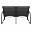 Compamia Pacific LoveSeat with Arms Black Frame Black Sling