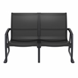 Compamia Pacific LoveSeat with Arms Black Frame Black Sling