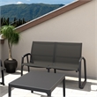 Compamia Pacific LoveSeat with Arms Black Frame Black Sling
