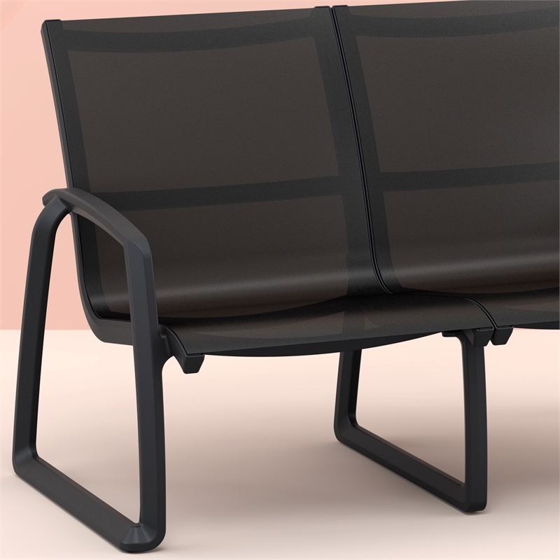 Compamia Pacific LoveSeat with Arms Black Frame Black Sling