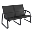 Compamia Pacific LoveSeat with Arms Black Frame Black Sling