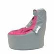Gray and Pink Hippo Kids Bean Bag Chair