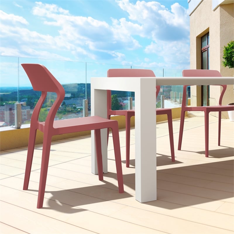 Compamia Snow Resin Dining Chair in Marsala finish