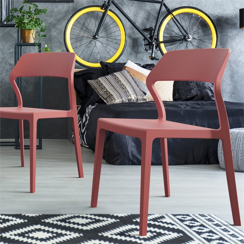 Compamia Snow Resin Dining Chair in Marsala finish