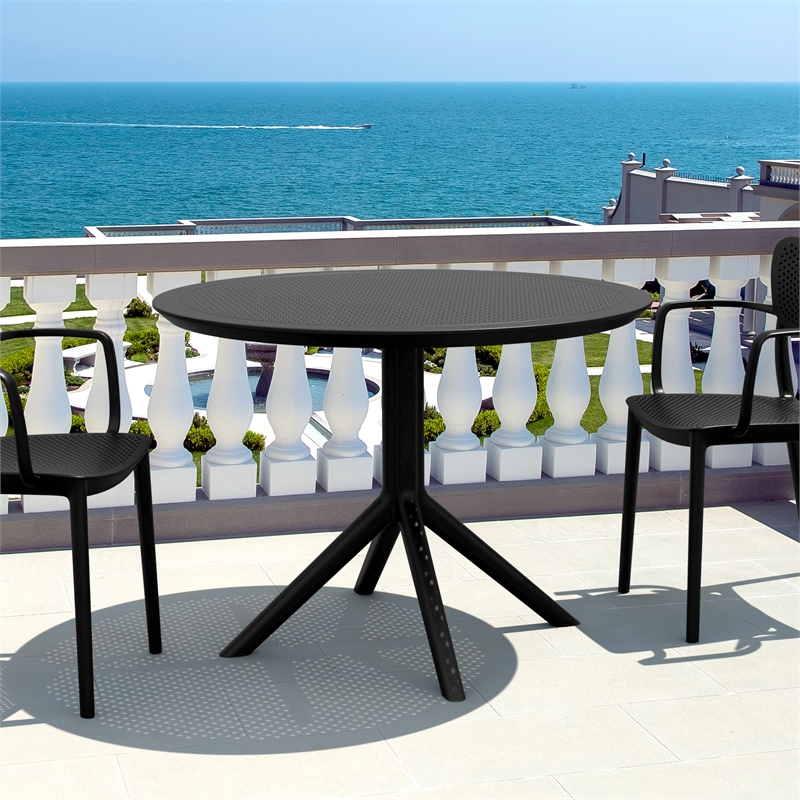 Compamia Sky Round Dining Table 42 inch Black