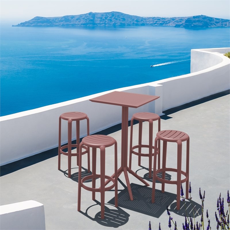 Compamia Tom Resin Bar Stool Marsala