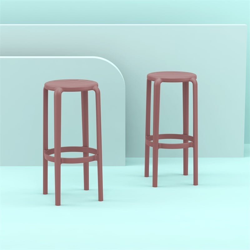 Compamia Tom Resin Bar Stool Marsala