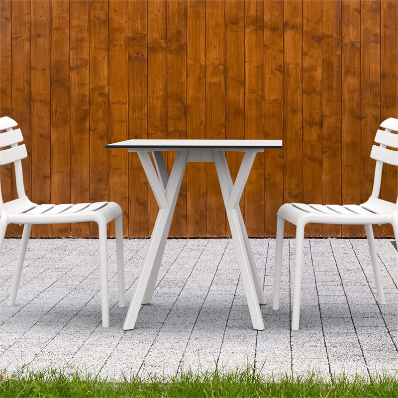 Compamia Max 27.5 inch Square Dining Table in White finish