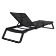 Tropic Arm Sling Chaise Lounge Black Frame Black Sling