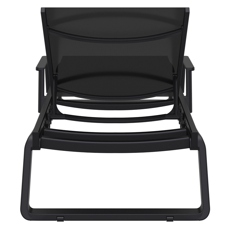 Tropic Arm Sling Chaise Lounge Black Frame Black Sling