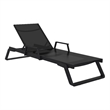 Tropic Arm Sling Chaise Lounge Black Frame Black Sling